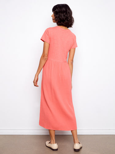 Crafted from 100% cotton, this dress ensures breathability and comfort throughout the day by Charlie B.