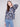 Stylish navy sweater with intricate floral jacquard pattern, complemented by classic crew neck style by Charlie B.