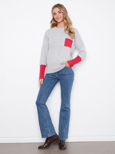 The crew neckline on this sweater offers classic comfort while maintaining an elegant look that's perfect for layering by Charlie B.