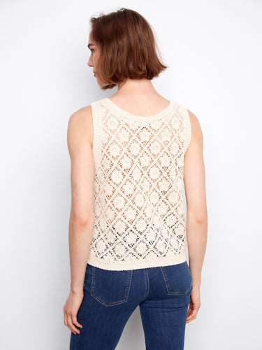 Chic sleeveless vest in a natural hue, perfect for layering over casual outfits by Charlie B.