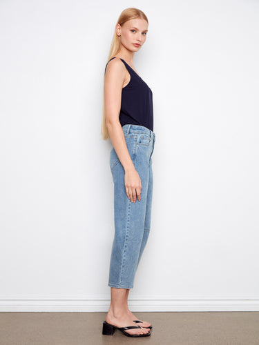 Designed with regular rise, these jeans provide a comfortable fit while maintaining an effortlessly chic appearance by Charlie B.
