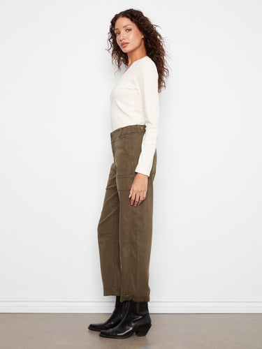 The ankle length cut of these pants adds a contemporary touch, perfect for showcasing your favorite footwear by Charlie B.