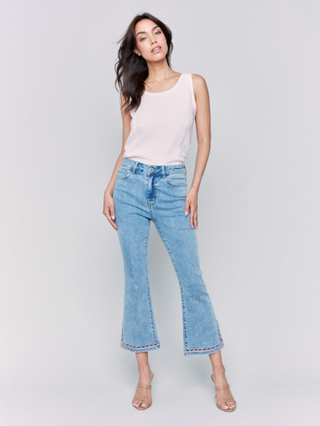 Women's Cropped Bootcut Jeans | Light Blue | Charlie B