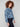 Stylish button-front closure on this blue denim jacket, highlighted by an elegant floral jacquard pattern by Charlie B.