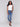 Classic five-pocket design in medium blue cropped jeans by Charlie B.
