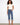 Medium blue cropped jeans with a regular rise and a stylish contrast scallop cuff, featuring stretch denim for comfort by Charlie B.