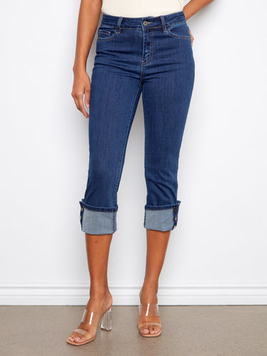 These jeans feature a chic cropped length, making them ideal for showcasing your favorite footwear by Charlie B.
