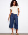 Denim culottes featuring a wide leg fit, offering comfort and style for any occasion. Perfect addition to your wardrobe by Charlie B.
