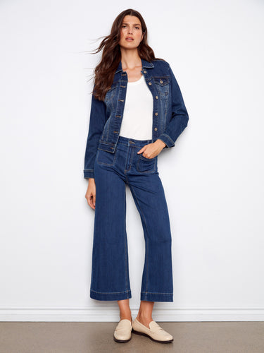 This stylish denim outfit combines the best of comfort and trendiness, making it a must-have for fashion enthusiasts everywhere by Charlie B.