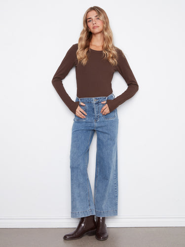 Regular rise denim pants that deliver timeless style with their classic cut and modern detailing for everyday wear by Charlie B.