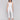White cropped pants with a five-pocket design made from stretch twill fabric by Charlie B.