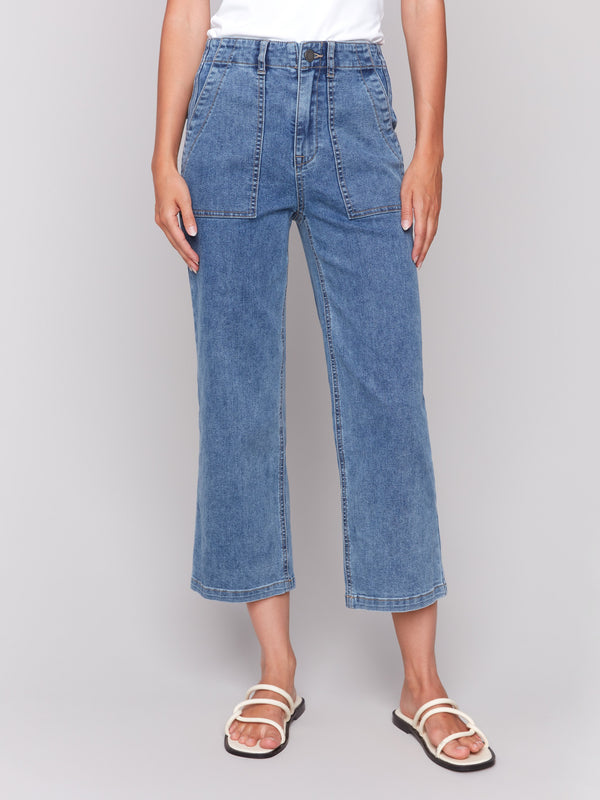 Cropped length denim with a stylish touch by Charlie B.