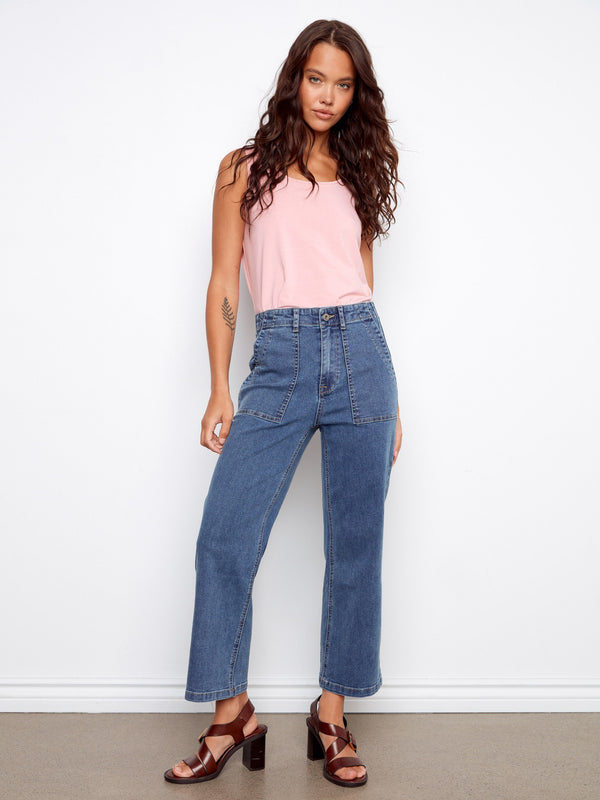 The cropped length of these jeans makes them perfect for showcasing your favorite footwear by Charlie B.