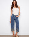These denim pants feature a wide fit and are perfect for a relaxed style. The flower embroidery adds a touch of elegance by Charlie B.