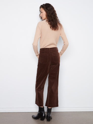 Brown corduroy pants with a chic regular rise and versatile design, suitable for any outfit by Charlie B.