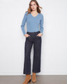 Chic cropped length denim pants with a flattering regular rise, perfect for versatile styling. Made by Charlie B.