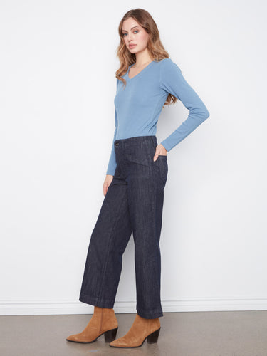 Comfortable stretch denim pants that offer ease of movement and style. Crafted by Charlie B.