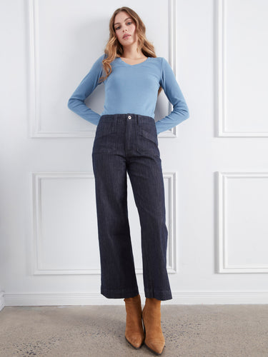 Versatile regular rise jeans with a modern cropped length, perfect for everyday wear. Made by Charlie B.