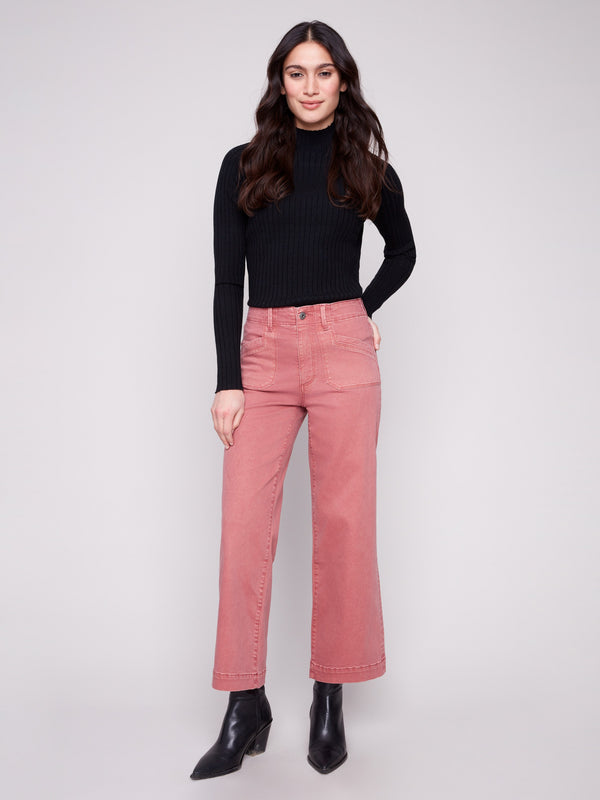 Primrose-colored pants featuring a wide-leg design, perfect for adding flair to any outfit by Charlie B.