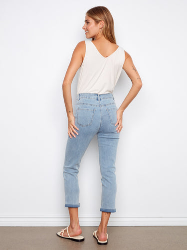 Experience the perfect blend of fashion and function with these chic slim leg jeans by Charlie B.