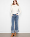 Wide leg jeans with a stylish cuffed hem, perfect for a modern look. Crafted from stretch denim for comfort and flexibility by Charlie B.
