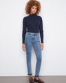 Medium blue jeans with a regular rise and slim leg, featuring a comfortable stretch denim by Charlie B.