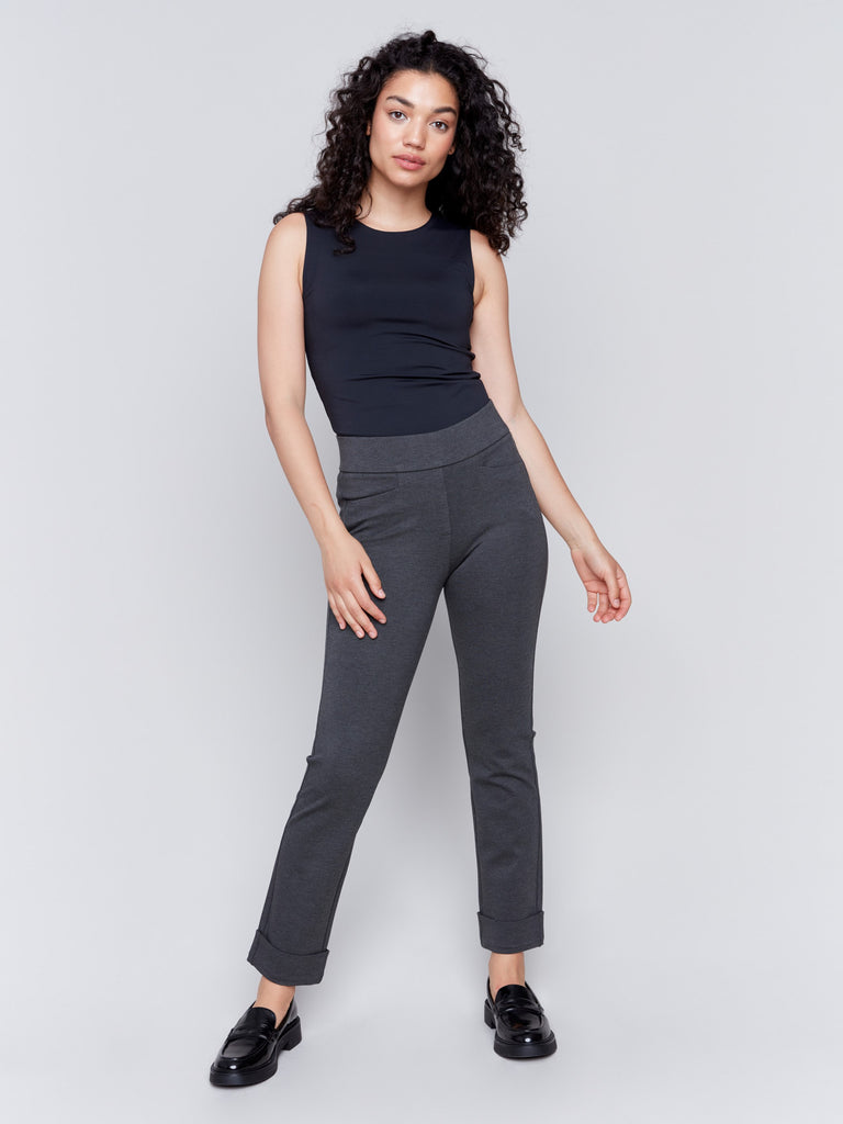 STATEMENT CLOTHING | ﻿MODERN FIT SOLID COLOR PANTS PA-200B-H.CHAR main image 1