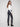 Mid-rise waist on these navy ponte pants ensures a flattering fit and modern appeal by Charlie B.
