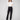 Black ponte pants featuring a straight leg design and cuffed hems, crafted for style and comfort by Charlie B.