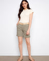 Celadon shorts with a stylish cuffed hem and a chic belt, ideal for casual outings by Charlie B.