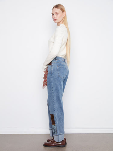 Crafted from stretch denim, these jeans provide comfort and flexibility while maintaining a chic style by Charlie B.