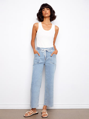 Crafted from stretch denim, these jeans provide comfort and ease of movement while maintaining their shape. By Charlie B.
