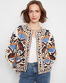 Embroidered cotton jacket with a relaxed fit, showcasing a vibrant floral pattern for an elegant touch by Charlie B.