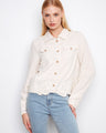 Faux flap pockets give this jacket a trendy look while maintaining practicality for everyday wear by Charlie B.