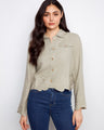 This jacket features a short length design, perfect for layering with your favorite outfits. The delicate details enhance its elegance by Charlie B.