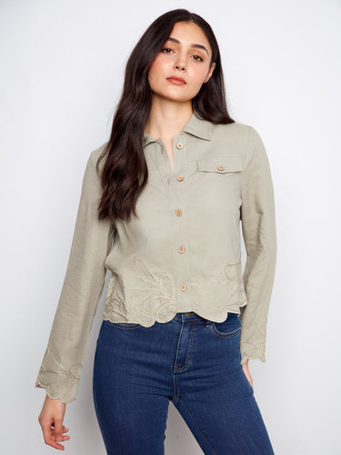 Crafted for comfort and style, this jacket's short length makes it ideal for transitional weather. A must-have piece by Charlie B.