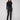 Charcoal jeans with a straight fit, showcasing intricate tonal embroidery and a stylish button closure by Charlie B.