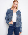 Denim jacket featuring elegant eyelet details, perfect for a chic casual look by Charlie B.