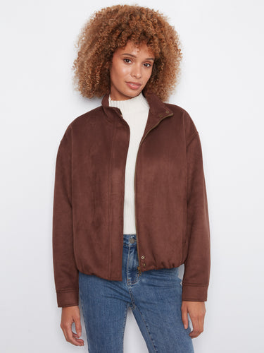 Brown jacket with a stylish stand collar, offering a chic and modern look. Perfect for any casual outing by Charlie B.
