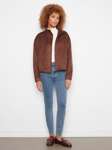 This jacket features a smooth satin lining for added comfort and luxury, making it ideal for layering by Charlie B.