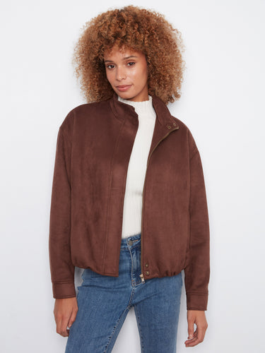 Relaxed fit brown jacket that provides ease of movement while maintaining style and elegance by Charlie B.
