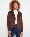This brown jacket features a notched lapel collar, adding a touch of elegance to your outfit. By Charlie B.