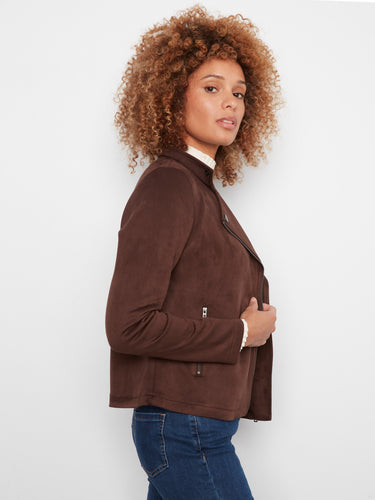 Zipper pockets add practicality to this stylish brown jacket, perfect for everyday wear. By Charlie B.