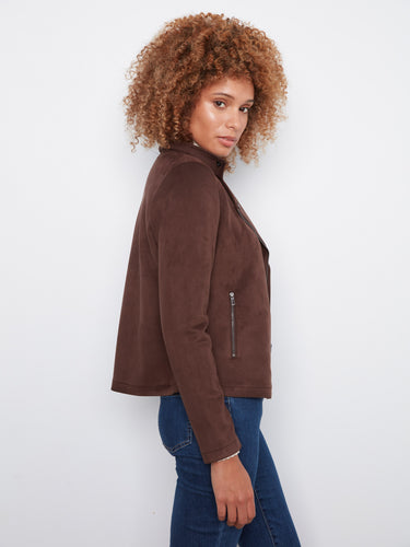 Functional zipper pockets make this chic brown jacket a practical choice for any occasion. By Charlie B.