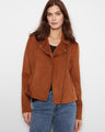 Chic jacket featuring a notched lapel collar for a sophisticated look, perfect for any occasion. By Charlie B.