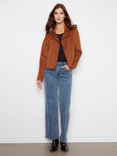Stylish zip-front closure adds functionality and flair to this versatile jacket design. By Charlie B.
