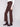Elegant mocha pants with a seam above the knee, offering a chic look in stretch faux suede fabric by Charlie B.
