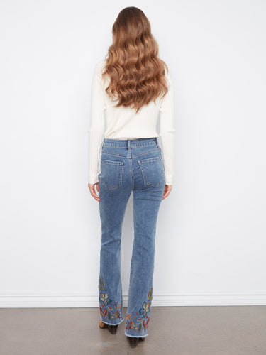 Embrace the chic look of these embroidered jeans that blend modern style with timeless elegance. Created by Charlie B.
