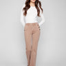 Truffle pants featuring long length and elegant button details for a chic look by Charlie B.