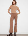 Brown flare jeans with a regular rise, offering a stylish fit and comfort by Charlie B.